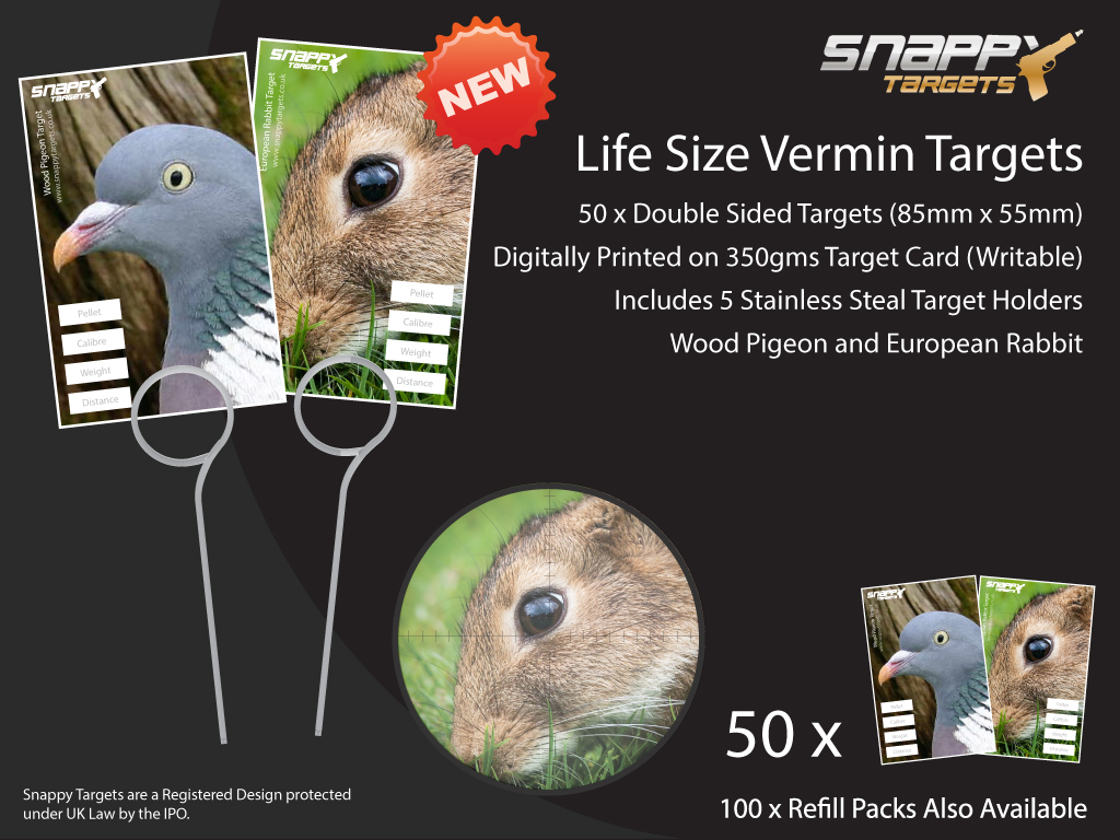 Life Size Vermin Targets - Wood Pigeon and European Rabbit