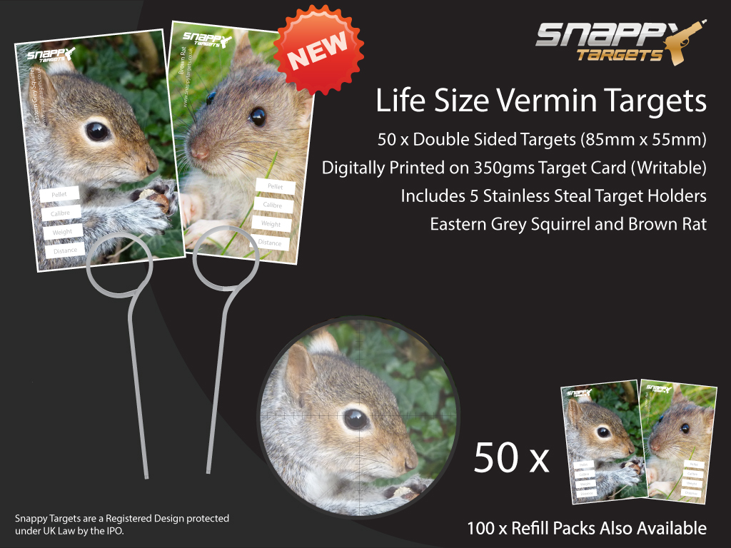 Life Size Vermin Targets - Brown Rat and Grey Squirrel