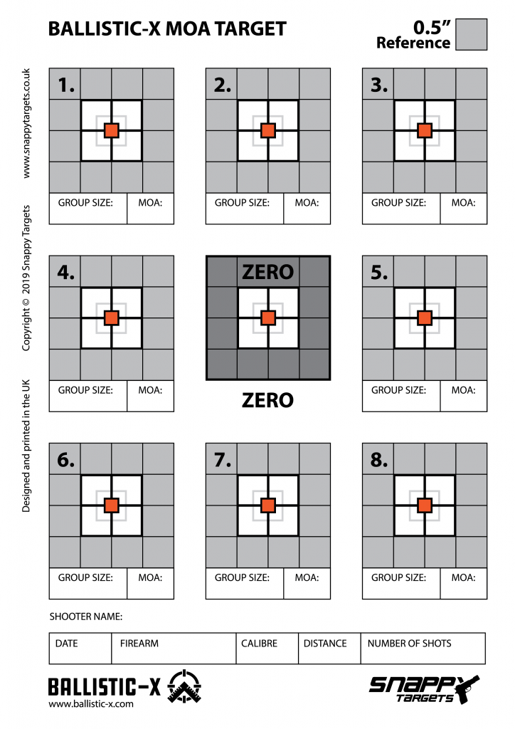 ballistic x moa reference target snappy targets