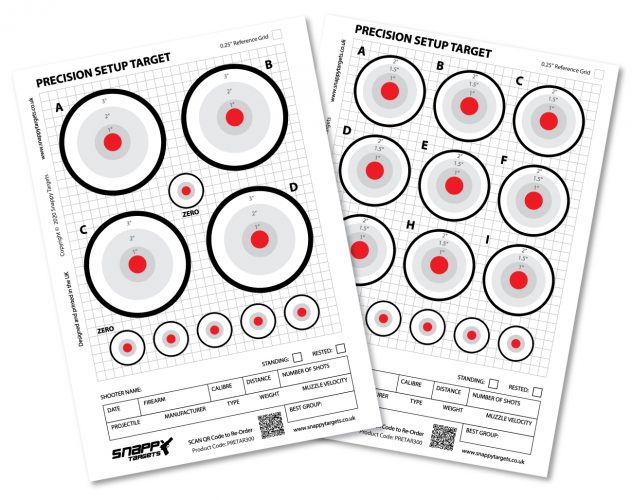 precision setup targets rimfire centrefire and air rifle snappy